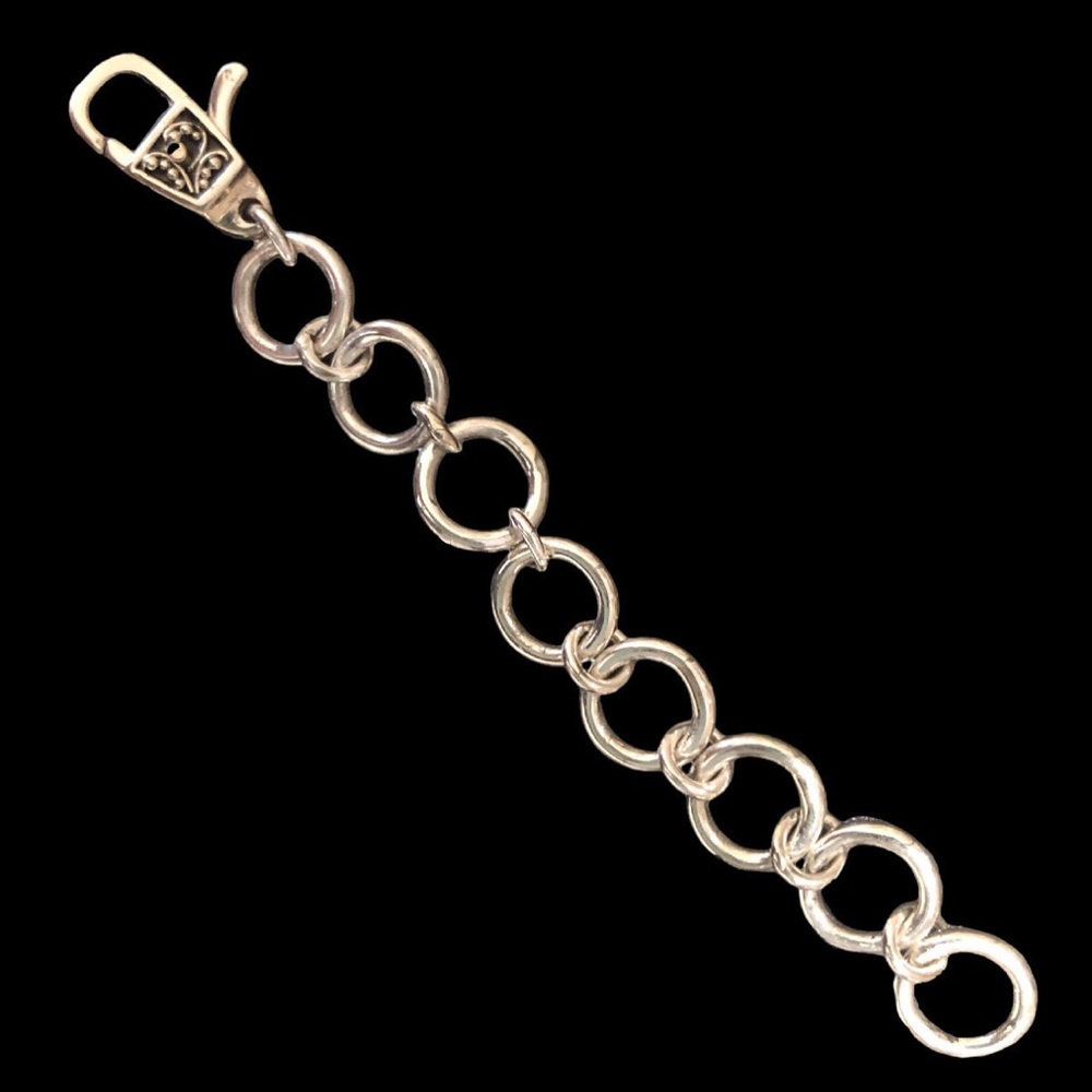 LOIS HILL Sterling Silver 8 Ring Extender w Granulated Scroll Lobster Clasp NWT